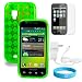 Green Checker Anti Slip Silicone Bumper Case for Samsung Galaxy Fascinate SCH- i500 + Anit Glare Clear Screen Protector + Rapid Wall Charger with IC Chip Micro USB + Blue Wisdom * Courage Wristband