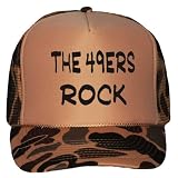 The 49ers Rock Adult Brown Camo Mesh Back Hat / Baseball Cap