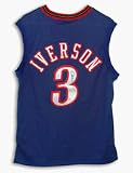 Allen Iverson Philadelphia 76ers Autographed Authentic NBA Basketball Jersey (Blue)