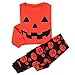 CM-CG Little Boys' Hallowmas Pumpkin Pajama Long Shirts & Pants Set 2 PC 12M-7Y