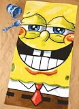 Spongebob Squarepants 'Grin' Towel - 100% Cotton Velour -  Great For The Bath, The Gym, The Pool or On the Beach