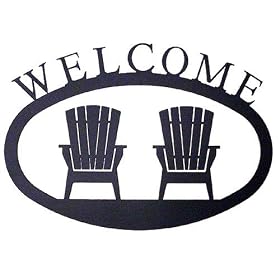 17.5 Iron Outdoor Welcome Sign - Adirondack Chairs by Modern Artisans