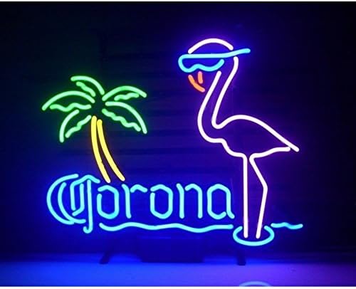 19"*15" Conora Pink Flamingo Real Glass Neon light Sign Beer Bar Pub Store Garage Home Game Light Sign