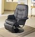 Swivel Recliner in Black Leatherette - Coaster