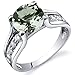 Green Amethyst Solitaire Style Ring Sterling Silver Rhodium Nickel Finish 1.75 Carats Sizes 5 to 9