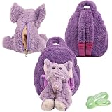 FURRY 11inch Animal Raving Backpack in a Purple Elephant + 3 LIVE * LAUGH * LOVE Bracelets