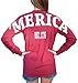 Merica Stadium Jersey USA Unisex Size Long Sleeve T Shirt with Front Pocket