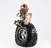 Biker on a motorcycle tire - Piggy Bank