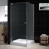 DreamLine SHEN-12343410-01 Tetra Frameless Glass Shower Enclosure, Chrome