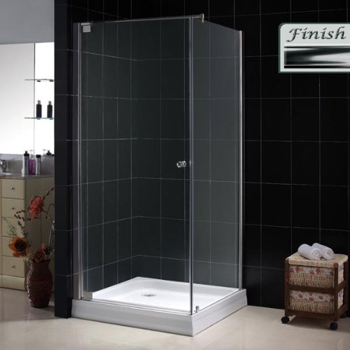 DreamLine SHEN-12343410-01 Tetra Frameless Glass Shower Enclosure, Chrome
