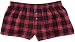  : Red and Black Plaid Check Flannel Cotton Girl Boxers Mini Itty Bitty Shorts 1" Inseam, Covered elastic waist, 100% cotton, available in 5 adult sizes