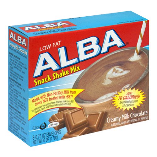 ALBA Low Fat Snack Shake Mix, Creamy Milk Chocolate, 8-Count 6-Ounce Boxes (Pack of 5) by ALBA