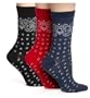 Hot Sox Women's Bandana Trouser Sock, Black, Denim, Tartan Red, 3-Pack