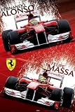 Posters: Formula 1 Poster - Ferrari F1, Fernando Alonso, Felipe Massa (36 x 24 inches)