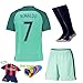 Soccer Kids 2016-2017 Portugal Away Football Soccer Kits Jersey Short Sleeve & Shorts & Socks & Key Chain 3-14 Years (RONALDO 7, 11-12 years )