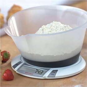 Leifheit Olympia Plus Kitchen Scale with Bowl- White