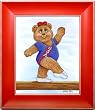 Sports Bear Gymnast Star - Childrens Wall Art, Kids Wall Art, Nursery Wall Art