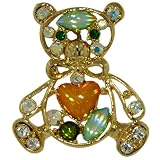 Gold Plated Teddy Bear Animal Pin Brooch