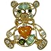 Gold Plated Teddy Bear Animal Pin Brooch