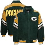 Green Bay Packers Green Pig Split Suede Full Zip Varsity Jacket