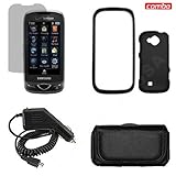 Samsung Reality U820 Combo Black Rubber Feel Protective Case Faceplate Cove ....