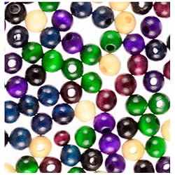 Round Wood Beads, 8mm, Fashion Colors Mix, 160pc Pkg