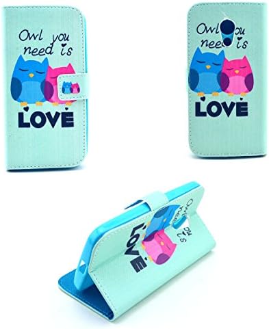 Dokpav® Moto G2 Case,Ultra Slim Thin PU Leather Case Cover Flip For Moto G2 With Interior Slip Pockets For Cards-love owl