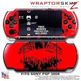 Big Kiss Black on Red WraptorSkinz Skin and Screen Protector Kit fits Sony PSP 3000