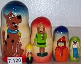 Russian Nesting Nested Stacking Scooby Doo Doll. 5 Pieces / 7 in Tall #7.120