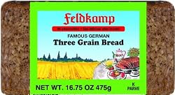 Feldkamp Three-Grain Bread , 16.75-Ounce Vacuum Packs (Pack of 12)