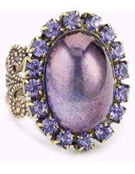 Liz Palacios "Piedras" Purple Swarovski Crystal and Glass ring