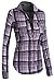 Women's Classic Collar Button Down Long Sleeve Lightweight Cotton Plaid Shirt
