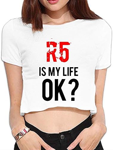 ULIKETEES Womens R5 Is My Life OK Sexy Expose Navel Tees T Shirt
