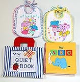 布絵本MY  QUIET  BOOK　NEW ENGLISH VERSIONピンクストライプ&MY ABC BOOK　　おまけ付きウィークリービブセット   スマートレッスンギフトセット