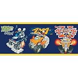 Imperial Disney Home DF059201B Mickey Monster Truck Border, Navy Blue, 10.25-Inch Wide [並行輸入品]