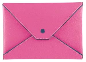 Pearl Leather Photo Envelope, Painted Edges, Snap Closure, 4x6", Pink