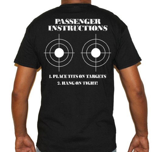 Biker Life USA Men's Place Tits Here Passenger Instructions Short Sleeve Tee