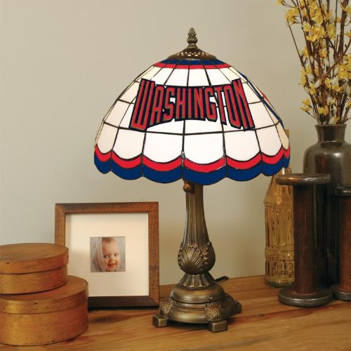WASHINGTON NATIONALS 20 Hand Cut Stained Glass TIFFANY TABLE LAMP with a Cast Metal Base