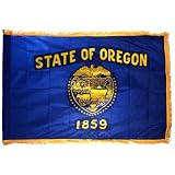 Oregon 3x5ft Nylon Flag with Indoor Pole Hem and Fringe
