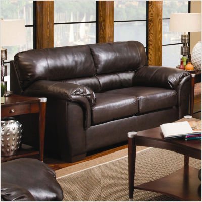 Simmons Upholstery London Bonded Leather Loveseat in Walnut