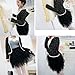 Vktech Sexy Lady Lace Gauze Tutu Women 5 Layer Cake Mini Skirt Black