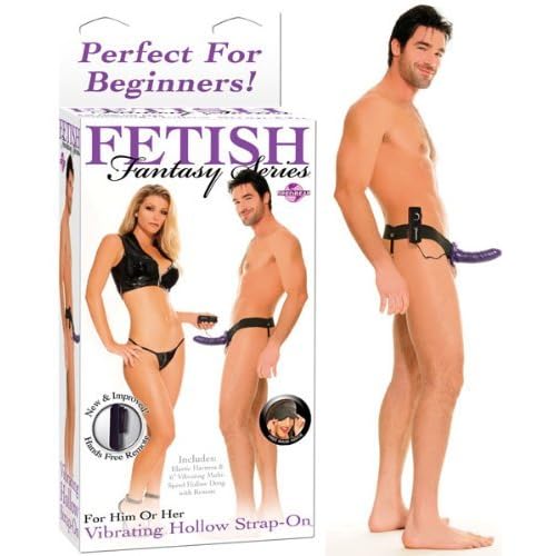 Fetish Fantasy Vibrating Hollow Strap On, Purple image