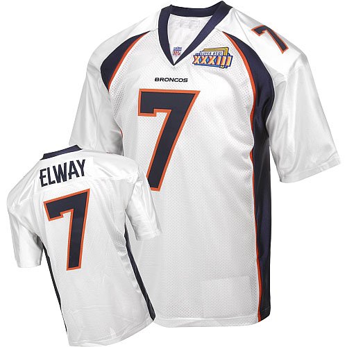 Denver Broncos 7 John Elway Throwback White NFL Jerseys Authentic Football Jersey Size 48-56 (Please Select the Size When You Order, Can Do Drop Shipping)