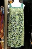 かぎ針編み ノースリーブワンピース 鳳凰柄モスグリーン系 アジアン雑貨