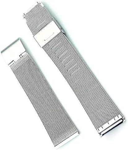 22mm Silver Mesh Stainless Steel Watch Band