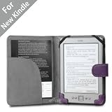 Acase(TM) Classic Kindle Leather Case (Purple) for 4th Generation 6