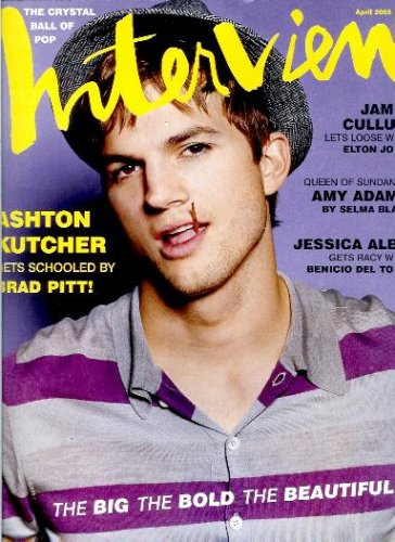 Interview Magazine - April 2005 - Ashton Kutcher Gets Schooled By Brad Pitt Cover