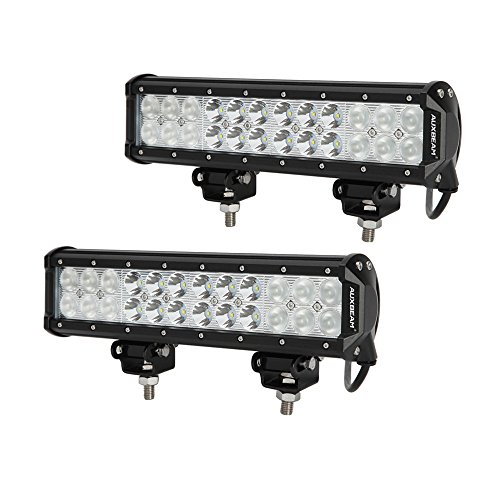 Auxbeam 2Pcs 12″ 72W CREE LED Work Light Bar 7200lm Combo Beams 24pcs 3W Cree Chips Waterproof for Jeep off road Van Camper Wagon ATV AWD SUV 4WD 4×4 Pickup Van Off-road