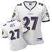 Ray Rice White Reebok Replica Baltimore Ravens Women's Jersey - Small