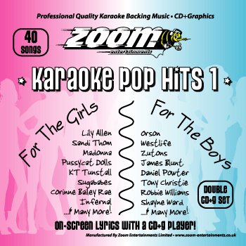 CD-Charts  Music : Zoom Karaoke Pop Hits 1 - Double CD+G Album - 40 Songs